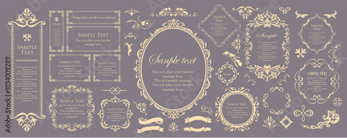 クリスマスのフレームデザインセット