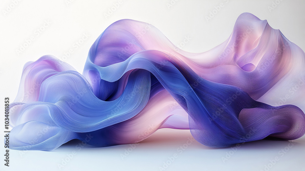 Modern abstract wave illustration, blue and purple flow gradients. Generative AI Modern abstract wave illustration, blue and purple flow gradients. Generative AI
