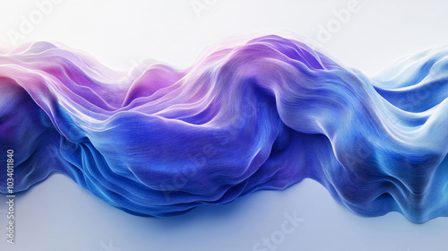 Modern abstract wave illustration, blue and purple flow gradients. Generative AI