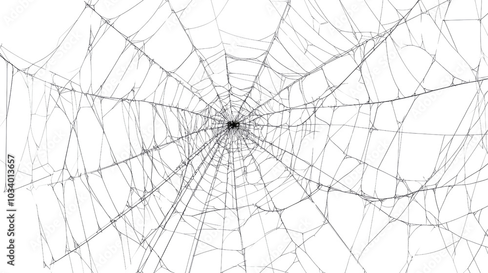 Obraz premium A creepy spider sitting on a tangled web, capturing the essence of Halloween and evoking feelings of danger and horror
