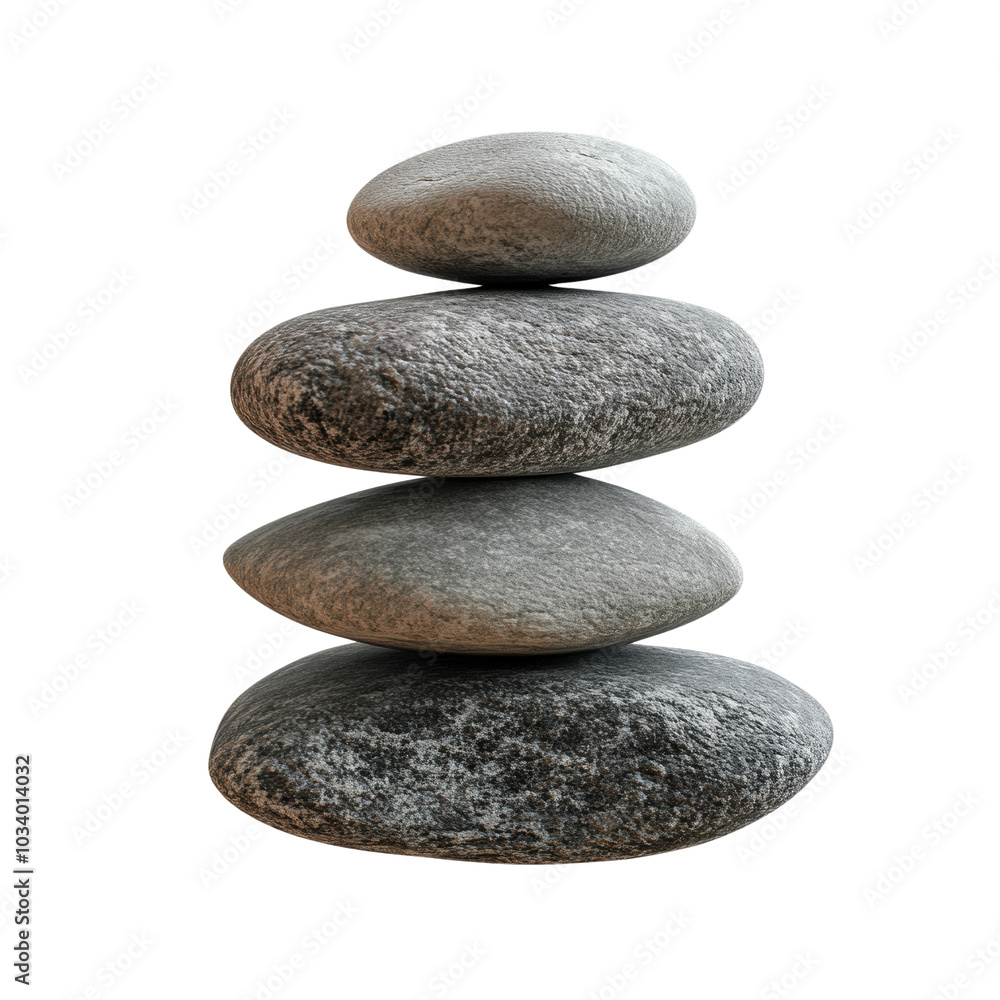 Balanced stone stacking creates sense of tranquility and harmony, symbolizing peace and mindfulness. smooth textures and natural colors enhance serene atmosphere