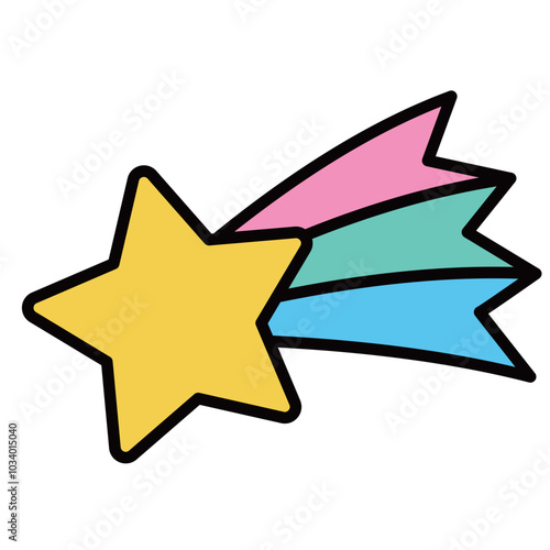 シンプルでかわいい流れ星のイラスト