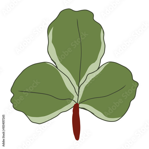 Minimalist three-leaf plant vector illustration, ideal for eco-friendly designs, nature projects, or organic-themed branding. Great for educational, decor, or environmental visuals