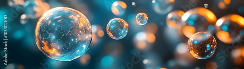 Quantum Foam Bargain Bubbles: Extreme Close-Up of Dynamic Price Fluctuations with Product Images in Rapidly Forming and Popping Bubbles photo