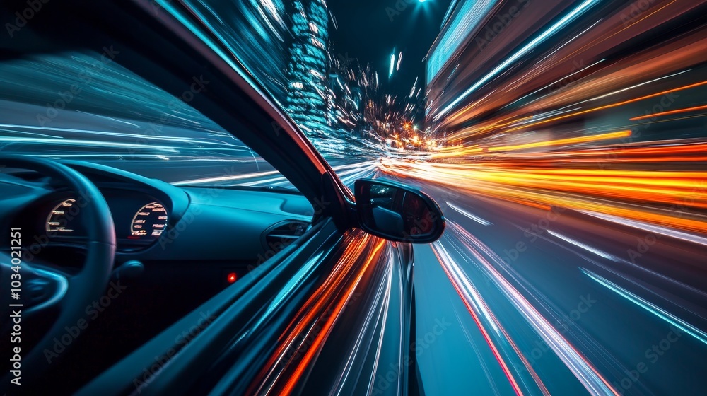 Motion Timelapse of a Speedy Night Drive Through a Big City Motion Timelapse of a Speedy Night Drive Through a Big City