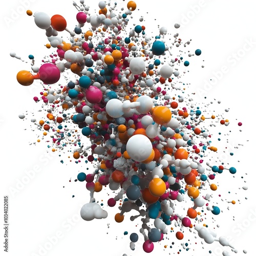 Visually captivating representation of dynamic molecular interactions merging and splitting photo