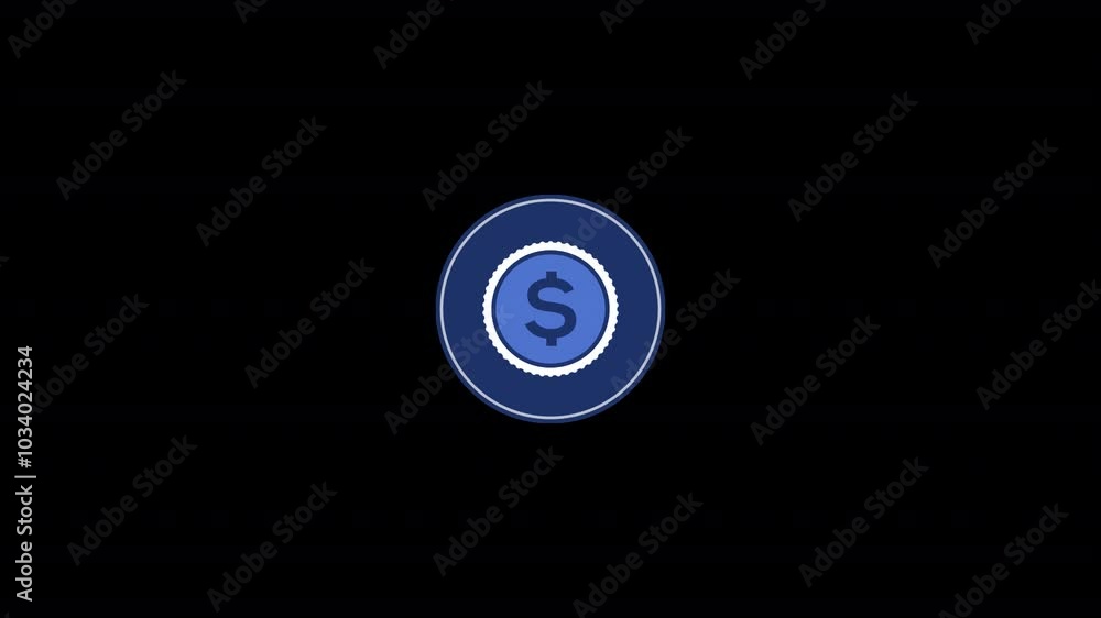 Business Icon pop up animation of dollar coin Business Icon pop up animation of dollar coin