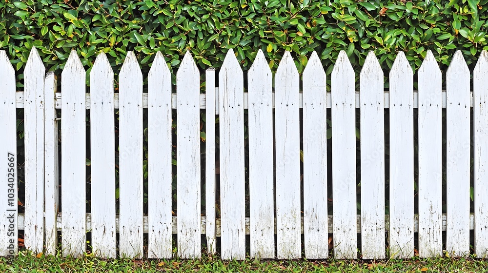 Charming Picket Fence Gate Framed by Flourishing Foliage and Blooming Flowers Creating a Cozy and Welcoming Atmosphere Charming Picket Fence Gate Framed by Flourishing Foliage and Blooming Flowers Creating a Cozy and Welcoming Atmosphere