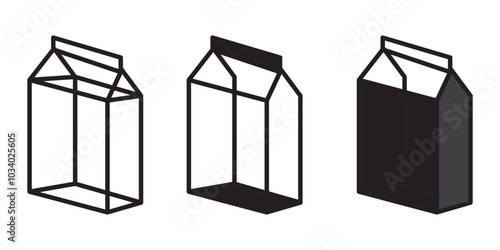 Milk icon or logo illustration outline black style And Simple coffee-related vector line icons