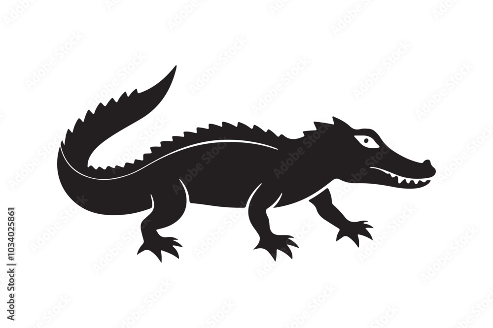 Naklejka premium American Alligator Silhouette Vector Illustration – Perfect for T-Shirts & Hoodies