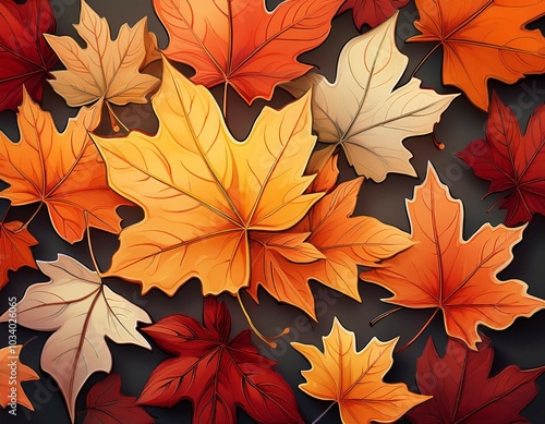 beautiful maple leaves for autumn season design concept element object