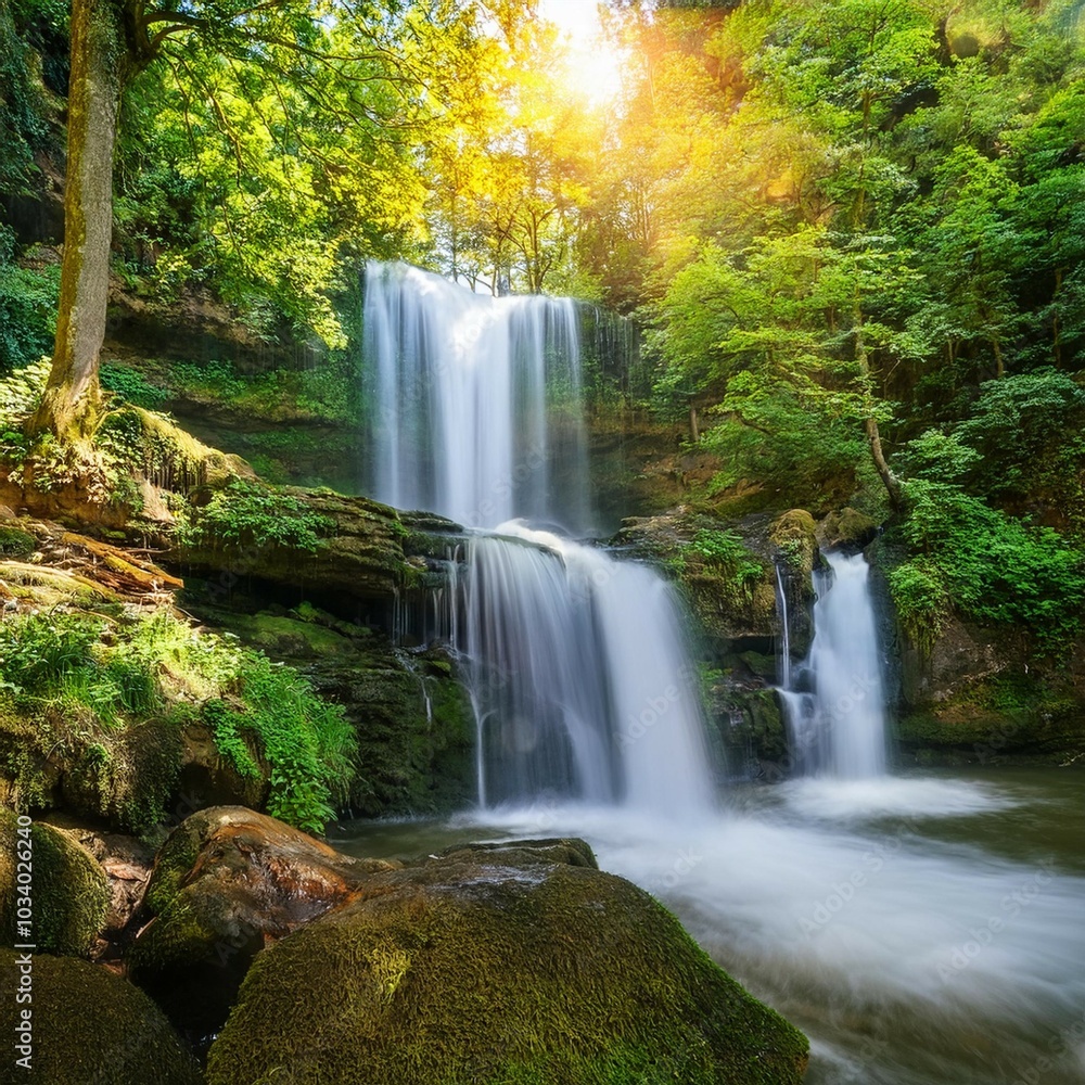 beautiful tranquil waterfall beautiful tranquil waterfall