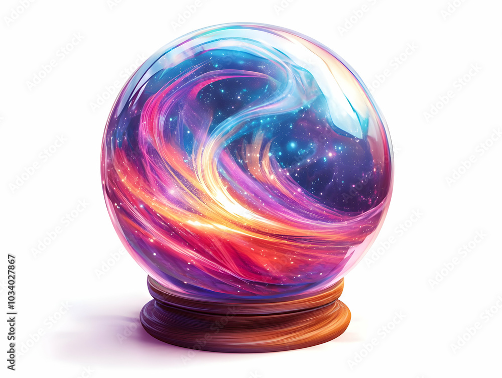 Flat Crystal Ball with Swirling Poll Results - Detailed Forecasts in Smart Business Concept Illustration, Isolated on White Background for Prediction Accuracy Flat Crystal Ball with Swirling Poll Results - Detailed Forecasts in Smart Business Concept Illustration, Isolated on White Background for Prediction Accuracy