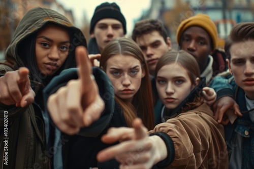 Group of youthful individuals posing side by side