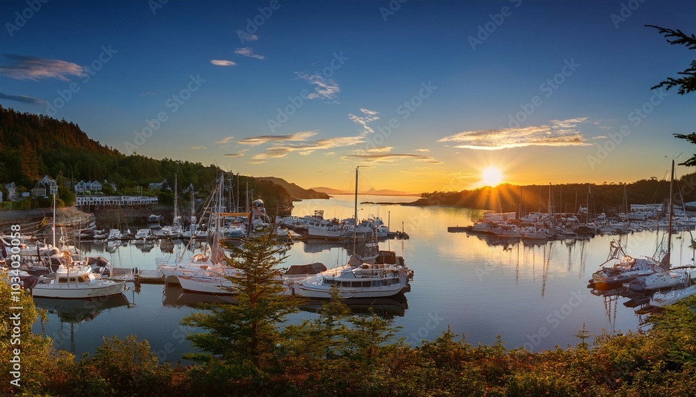 Fototapeta premium gig harbor beautiful sunrise