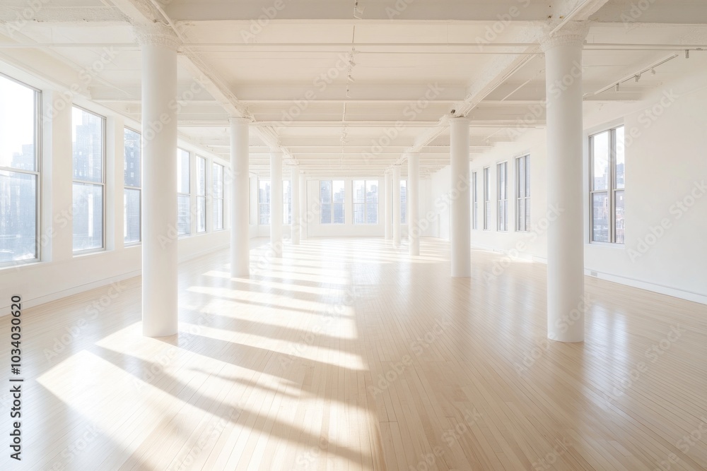 Spacious White Room with Sunbeams Spacious White Room with Sunbeams