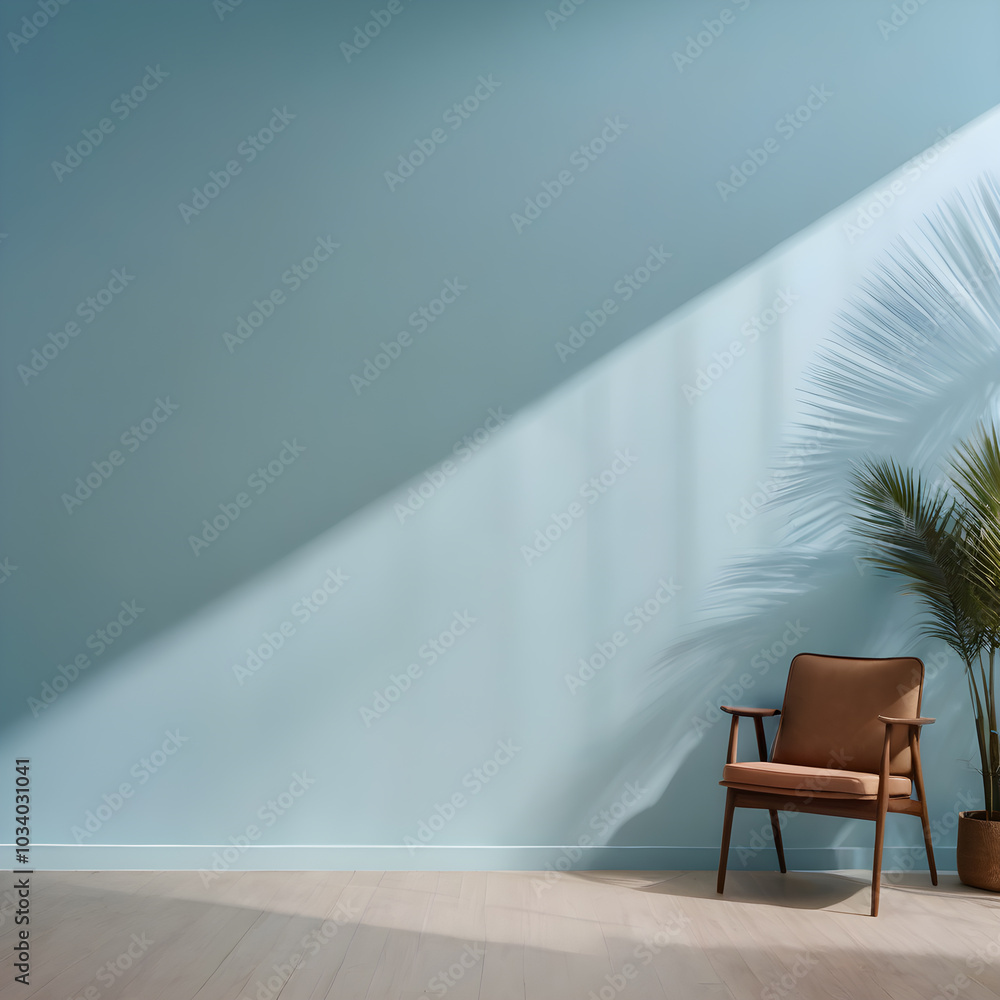 interior of the living room with a chair and a plant interior of the living room with a chair and a plant