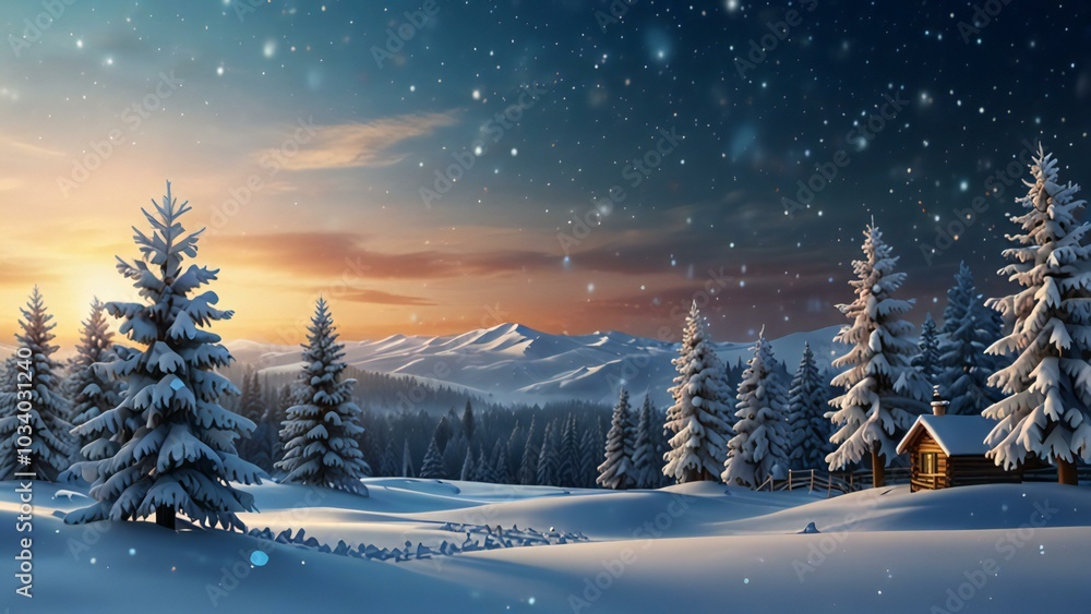 winter landscape with trees