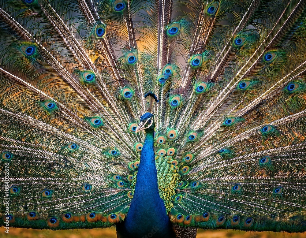 Obraz premium peacock in full spread