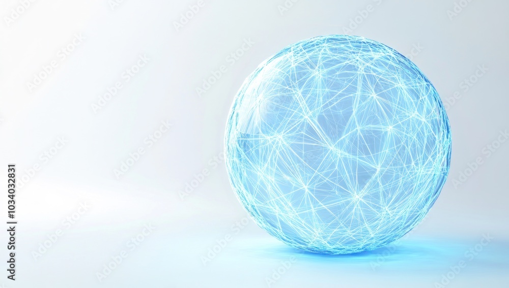 Abstract Blue Sphere With Glowing Lines Abstract Blue Sphere With Glowing Lines