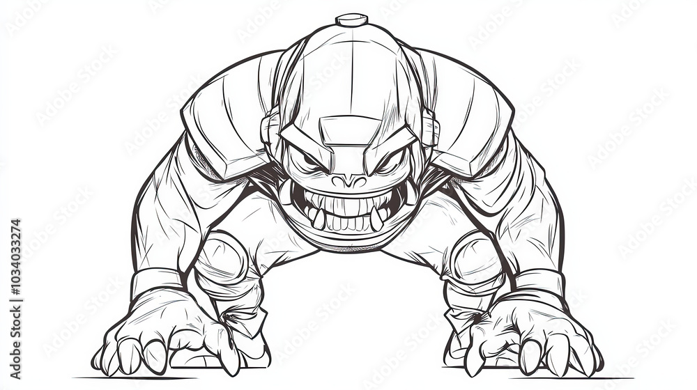 Fototapeta premium Outline of an American football 