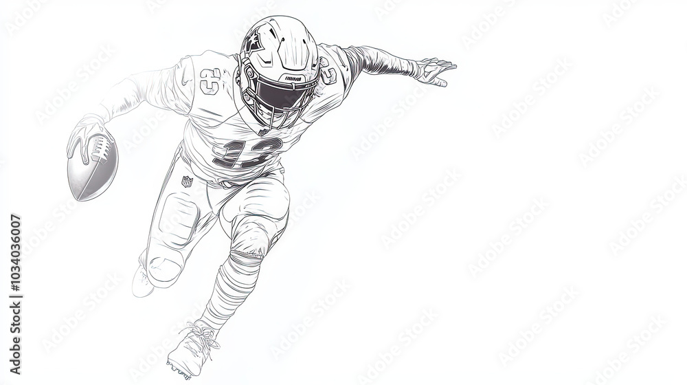 Obraz premium Outline of an American football 