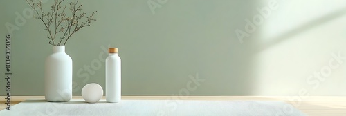 Wallpaper Mural Yoga mat and water bottle placed on a bright clean studio floor with sunlight streaming in creating a peaceful and calming atmosphere for mindful exercise and wellness Torontodigital.ca