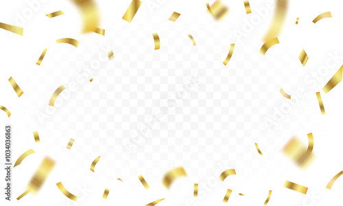 Gold confetti abstract pattern border frame, Bright festive tinsel of gold color. Valentine’s Day, Birthday, Holiday, New Year, Carnival festivity, confetti,