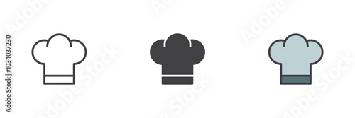 Chef hat different style icon set
