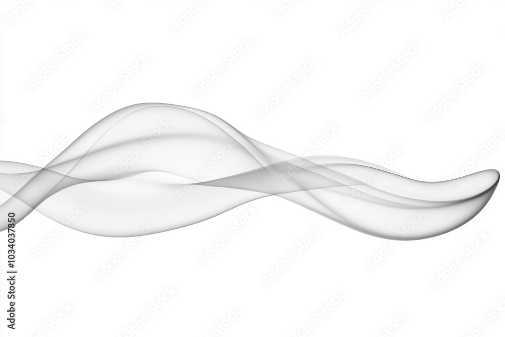 Soft, flowing white smoke trails gracefully across a light background in a calm setting Soft, flowing white smoke trails gracefully across a light background in a calm setting