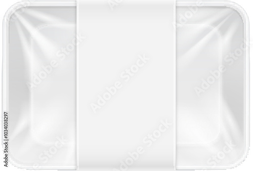 Wrapped food tray mockup. Empty realistic pack
