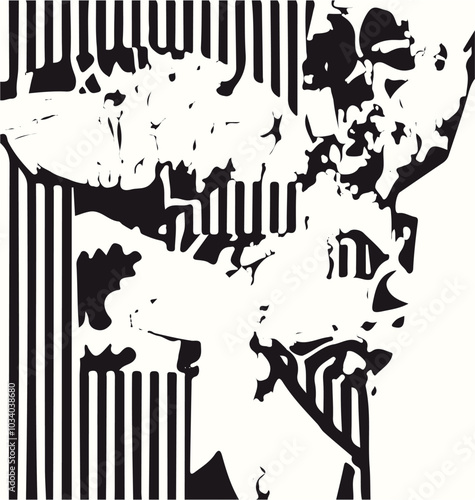 Graphical abstract vector illustration. abstract contemporary seamless pattern. Hand drawn unique print.