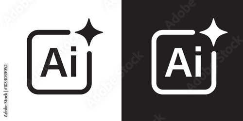 Generate icon. Artificial intelligence technology. AI enters by command prompt to generate ideas. Chat with AI. Icon element for apps web. Computer help assistant. Vector illustration.