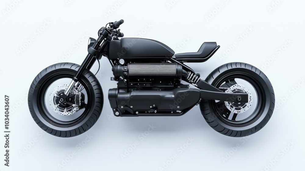Futuristic Cyberpunk Inspired Sleek Motorcycle with Minimalist Industrial Design Futuristic Cyberpunk Inspired Sleek Motorcycle with Minimalist Industrial Design