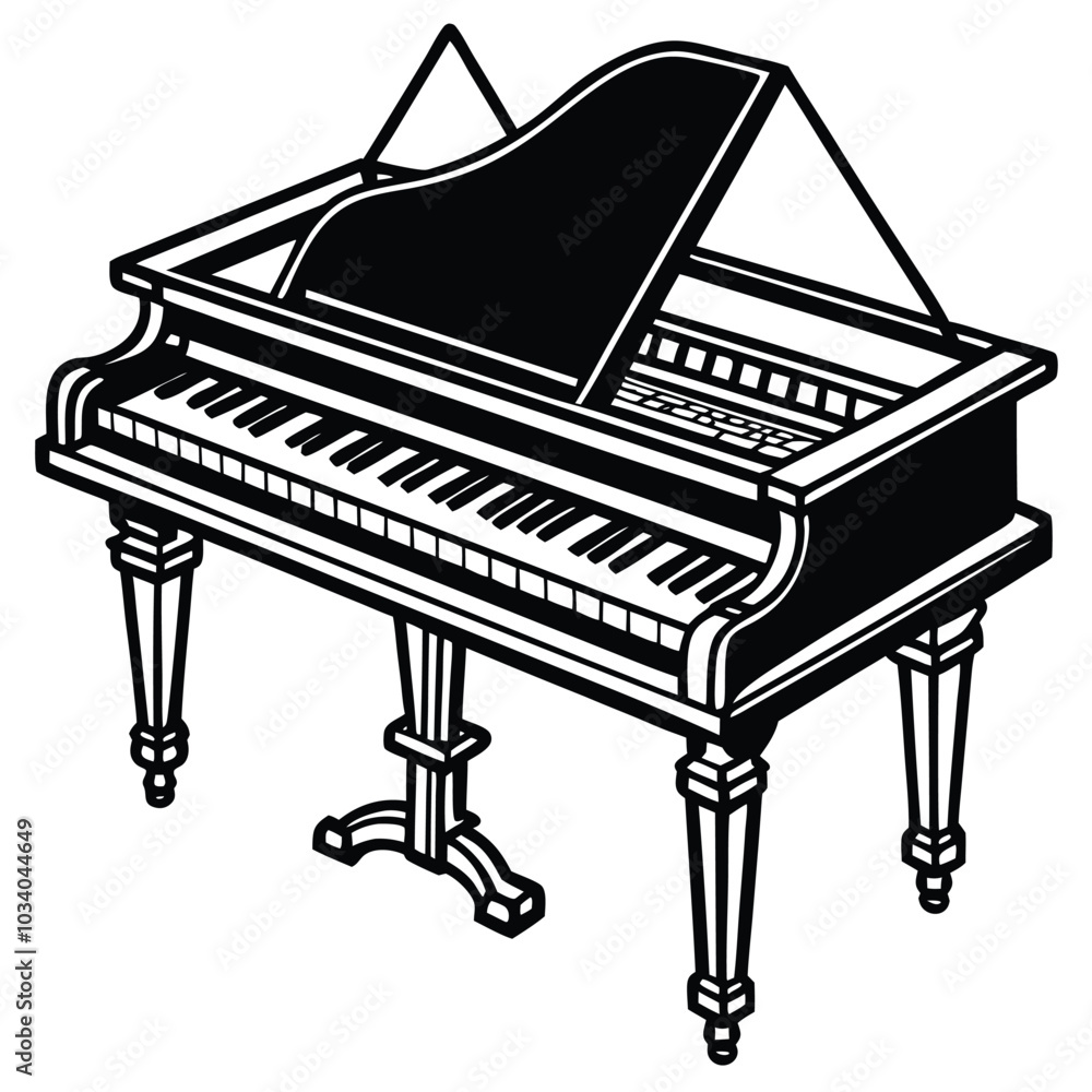 Intricate Harpsichord Vector Illustration Intricate Harpsichord Vector Illustration