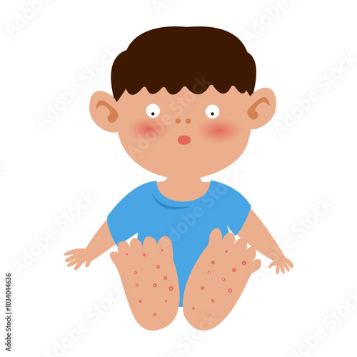 hand foot and mouth Disease symptoms. vector illustration