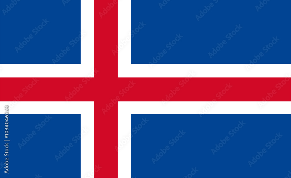 Obraz premium Icelandic flag, vector illustration. The national flag of Iceland.