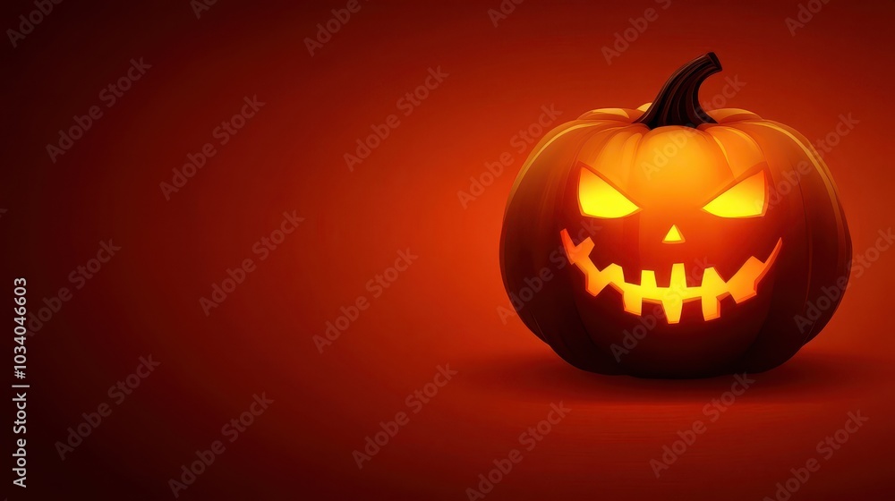A glowing Halloween pumpkin with a sinister face, set against a vibrant, festive backdrop, perfect for autumn-themed designs. A glowing Halloween pumpkin with a sinister face, set against a vibrant, festive backdrop, perfect for autumn-themed designs.
