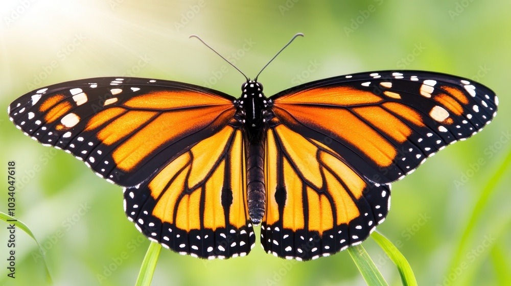 Fototapeta premium Butterfly emerging from a chrysalis, representing transformation and new beginnings