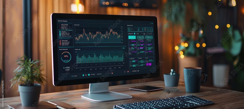 Digital Dashboard Displaying Robust Financial Portfolio with Graphs Indicating Strong Financial Health Digital Dashboard Displaying Robust Financial Portfolio with Graphs Indicating Strong Financial Health
