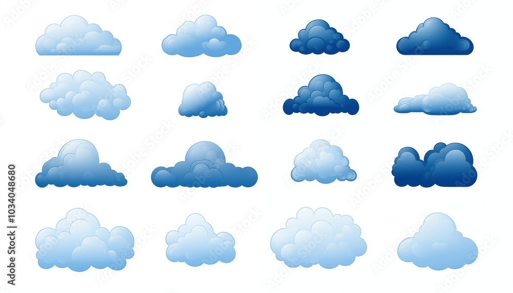set of clouds set of clouds