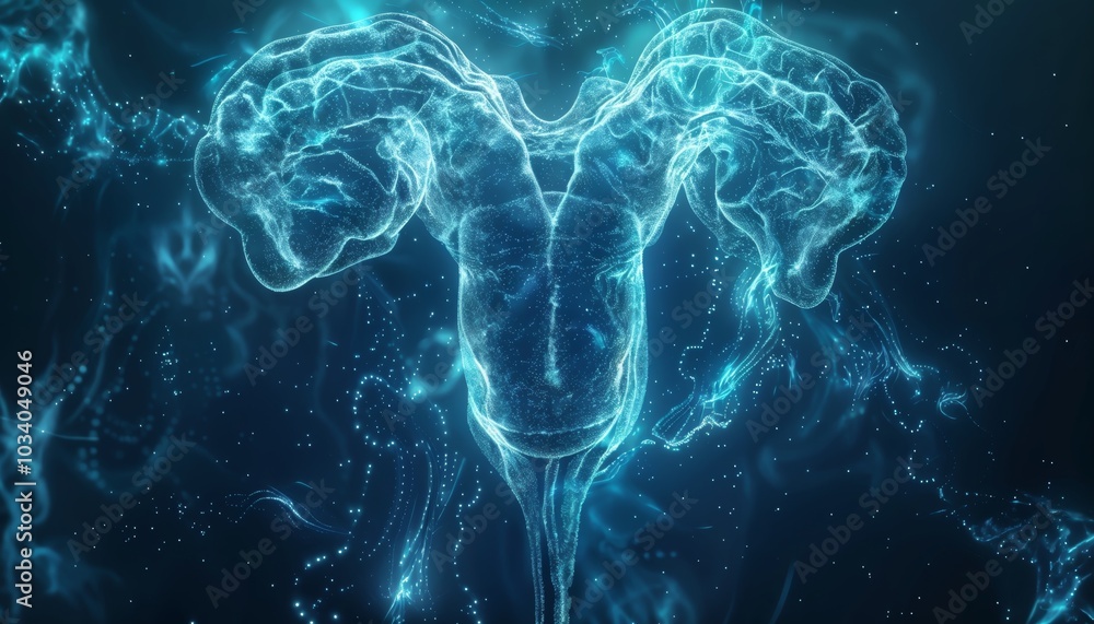 Uterine medical imaging scan during the luteal phase analysis Uterine medical imaging scan during the luteal phase analysis