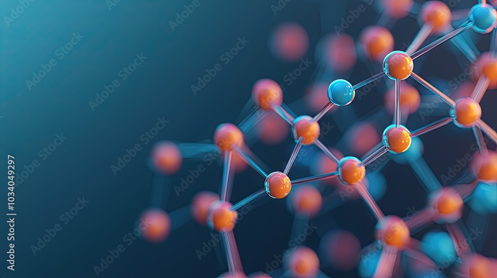 A close-up view of a molecular structure with colorful atoms connected by bonds, representing scientific research and molecular biology. A close-up view of a molecular structure with colorful atoms connected by bonds, representing scientific research and molecular biology.