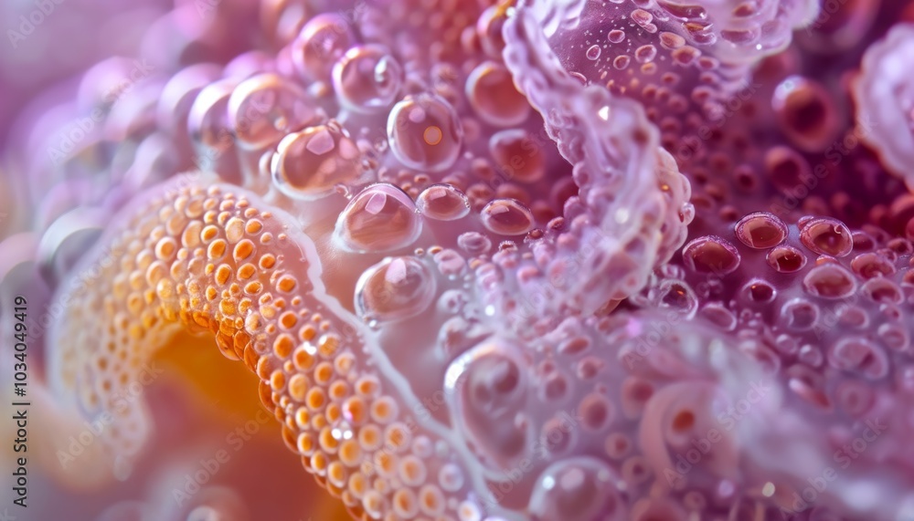 Intricate macro closeup of an ovarian follicle revealing its structure Intricate macro closeup of an ovarian follicle revealing its structure