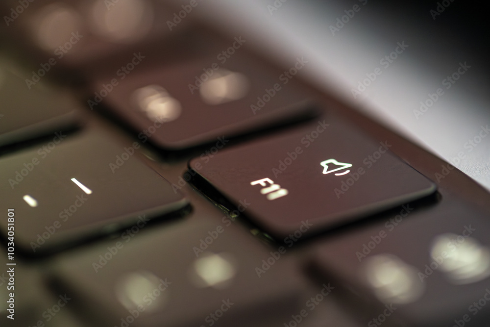 Sound button close-up. Laptop keyboard. Sound button close-up. Laptop keyboard.