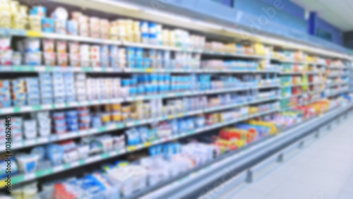 Wallpaper Mural Abstract blur supermarket background. Defocused shelves. Grocery store. Retail industry. Discount. Inflation and recession concept. Consumer packaged goods. CPG. Rack. In-Person Shopping Increase. Torontodigital.ca