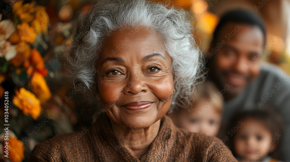 A Black Grandmother with White Hair Sitting at the Head of the Table, Radiating Wisdom and Love
A Black Grandmother with White Hair Sitting at the Head of the Table, Radiating Wisdom and Love