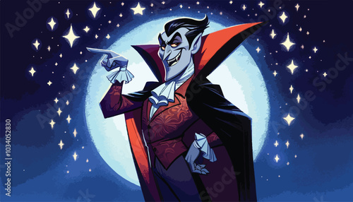 A vampire on the moon background