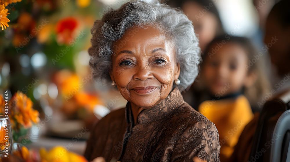 A Black Grandmother with White Hair Sitting at the Head of the Table, Radiating Wisdom and Love
A Black Grandmother with White Hair Sitting at the Head of the Table, Radiating Wisdom and Love