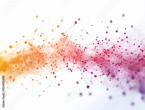 Flat Holographic Donor Network Constellation: A Close-Up of Connection Strengths and Influence Flows in a Simple Vector Illustration on White Background